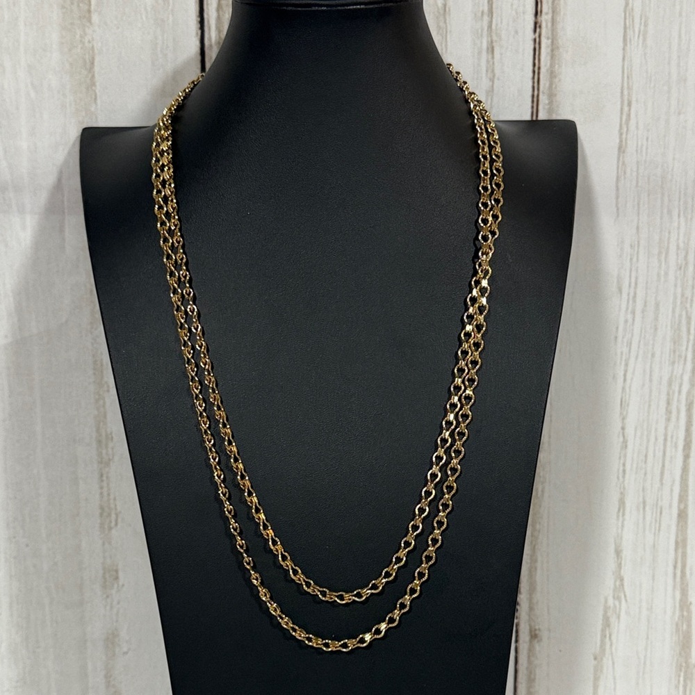 Vintage VENDOME Gold ornate Chain Necklace 52 inch